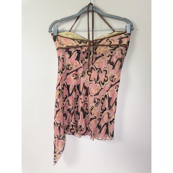 Vintage Y2K Rare Find Bebe Women Medium Silk Babydoll Cami Pink Mocha Boho Fairy - Picture 3 of 14